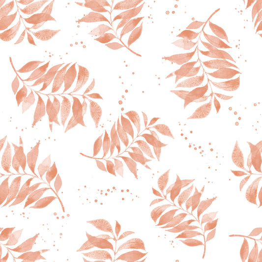Textured Watercolor Palm Leaf Toss Terracotta Wallpaper⁠