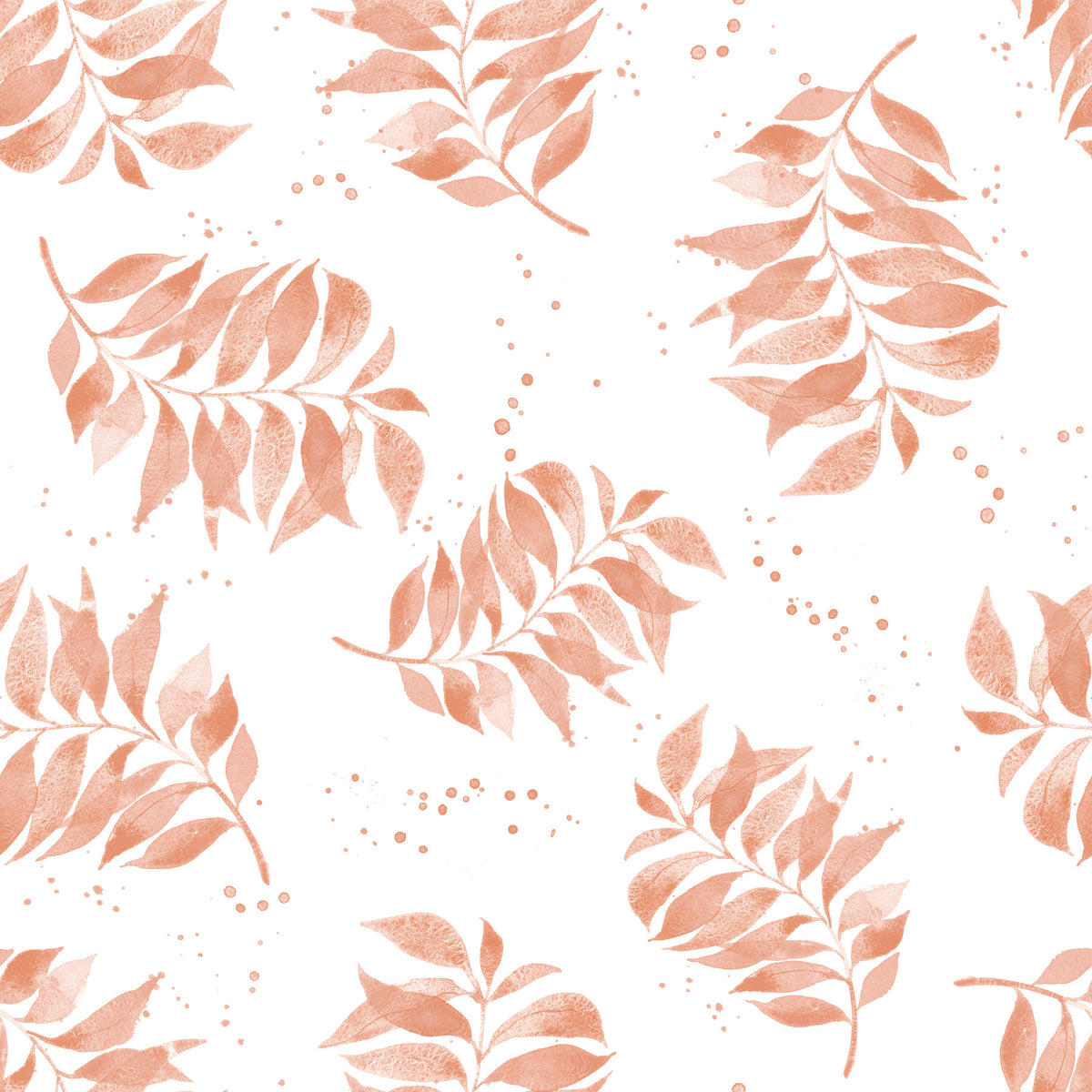 Textured Watercolor Palm Leaf Toss Terracotta Wallpaper⁠ in your room — zoomed