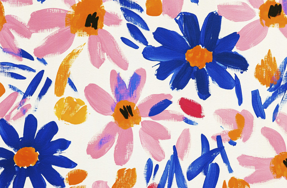 Abstract Matisse Flower Garden in Fauvist Modern Style Wall Mural in your room — zoomed