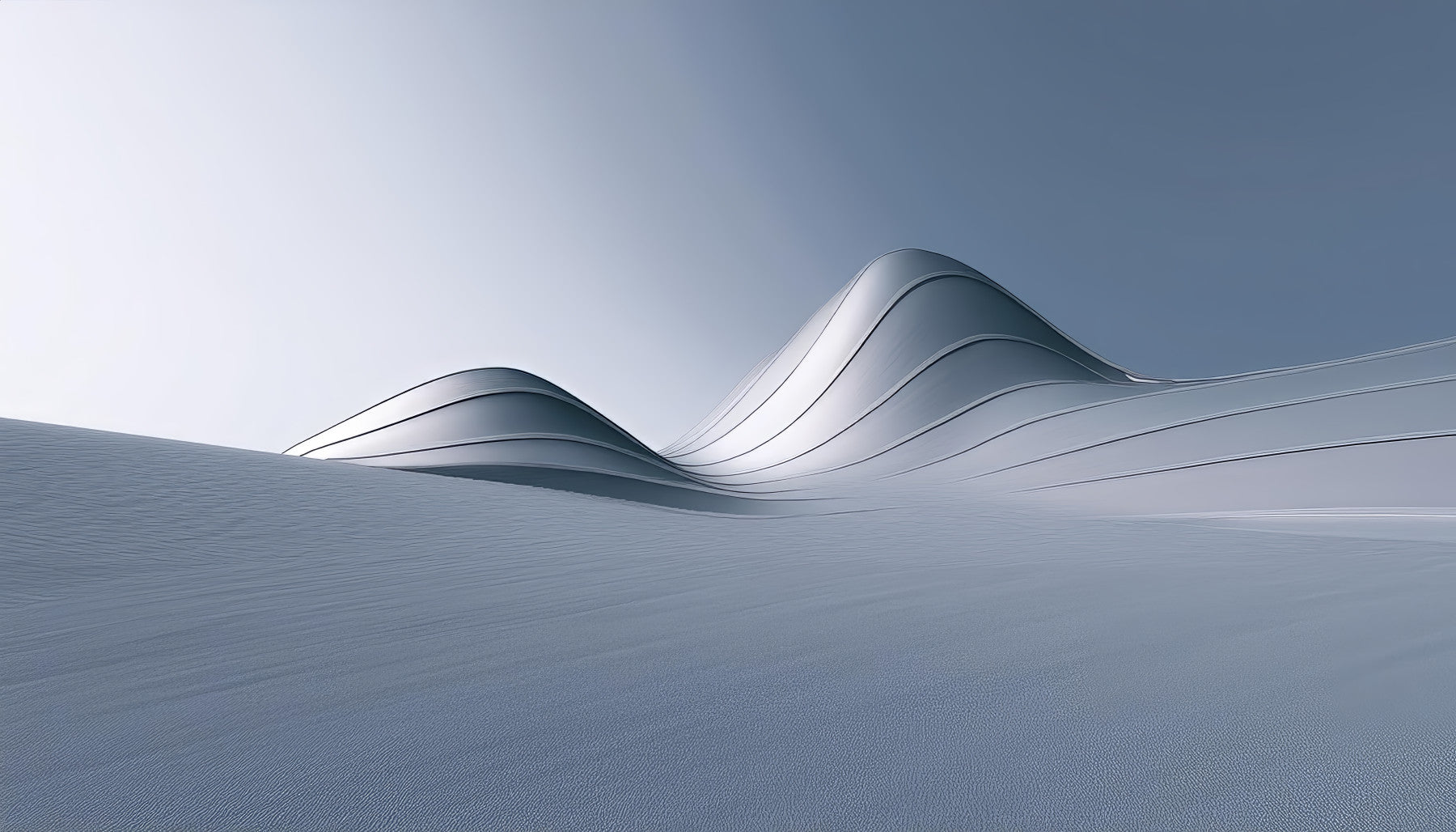 Abstract landscape mural in gold and grey hues

