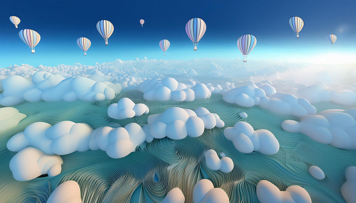 Above the Cloud Sea Wall Mural in your room — zoomed