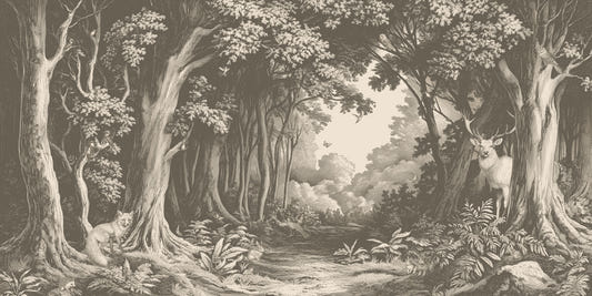 Into the Forest -  Mushroom Brown Wall Mural