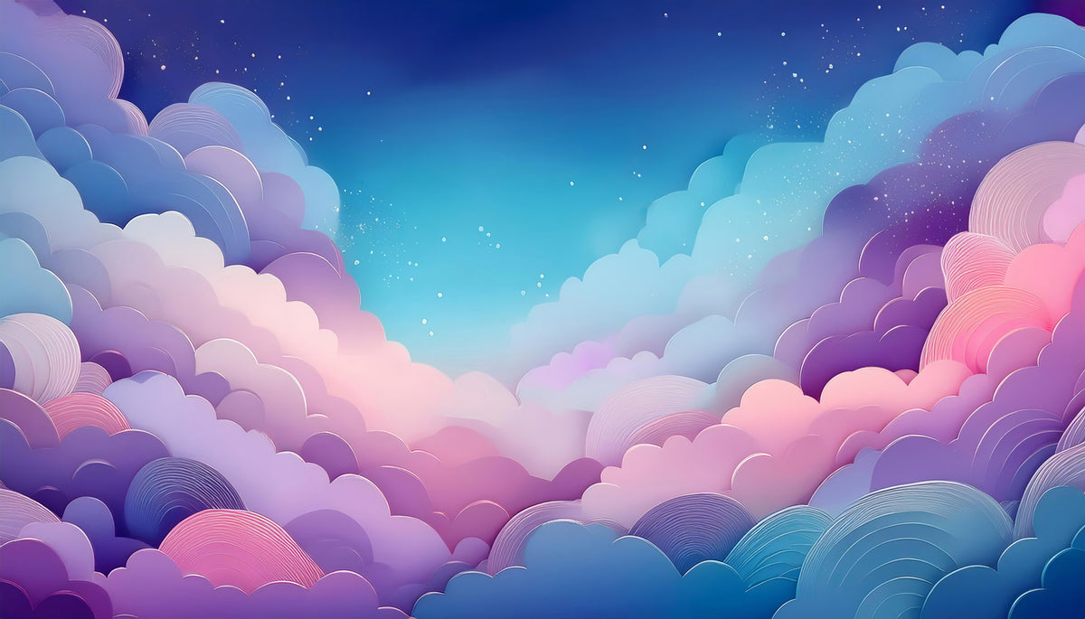Cotton Candy Skies Wall Mural in your room — zoomed
