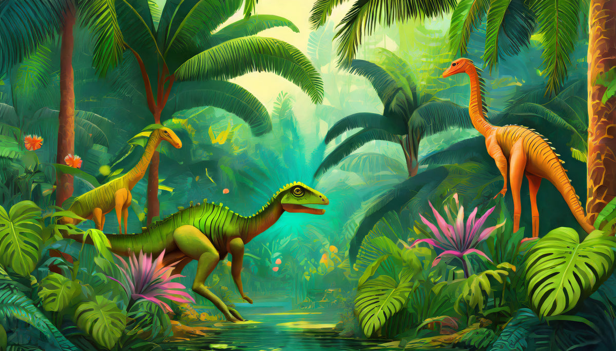 Jurassic Oasis Wall Mural in your room
