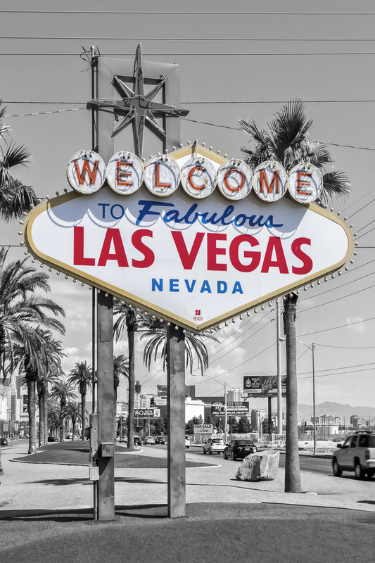 LAS VEGAS Sign | color pop Wall Mural