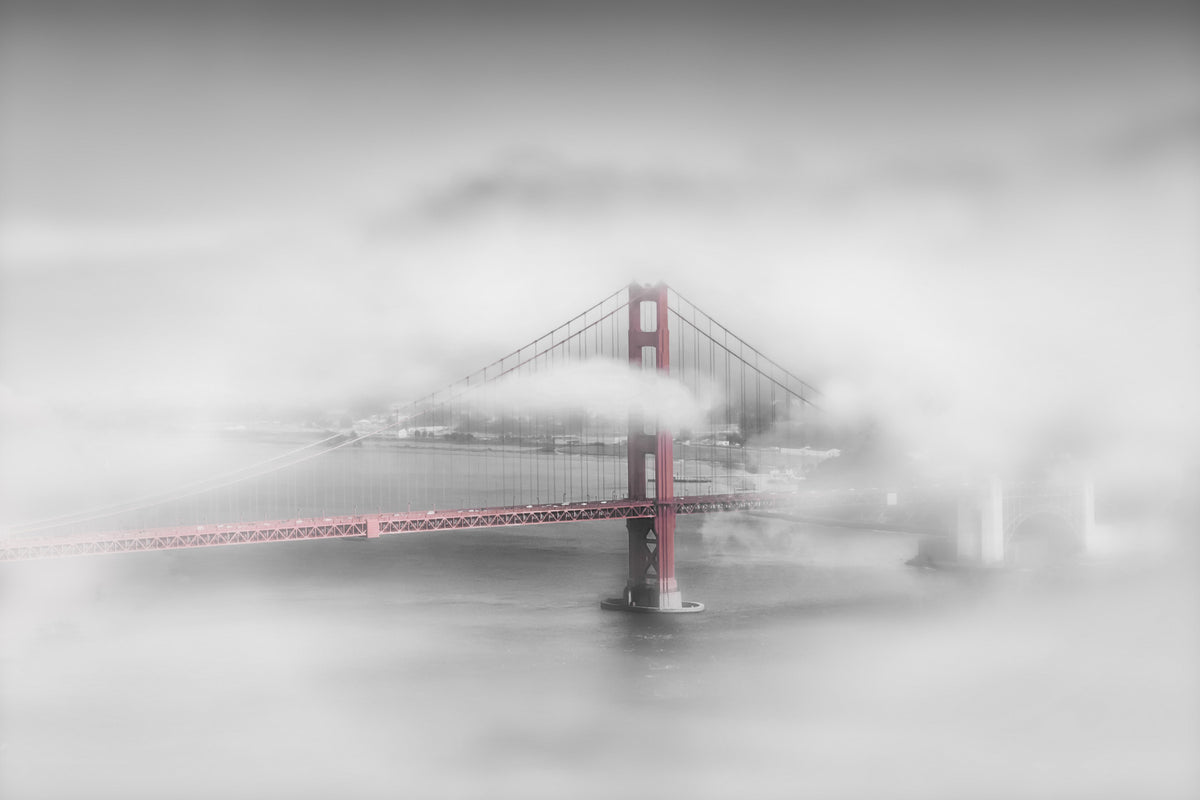 Foggy Golden Gate Bridge | colorkey Wall Mural in your room
