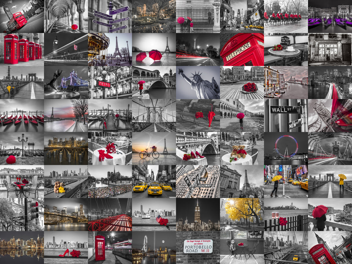 Cityscape Collage Wall Mural