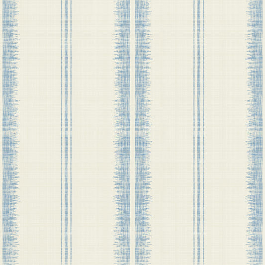Provence Boho Stripes Linen-French Blue Wallpaper⁠