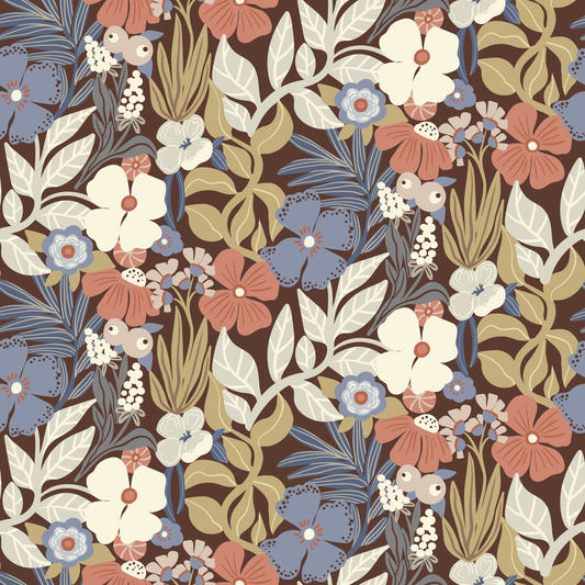 Retro Garden Reverie Wallpaper⁠