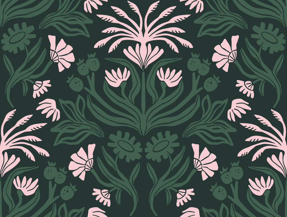 Enchanted Bloom Wallpaper⁠ in your room — zoomed