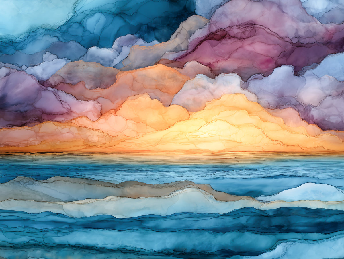 Fluid Landscape Artistic Wall Mural in your room