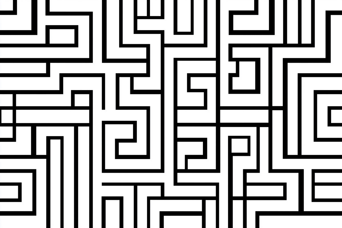Maze Runner Modern Black & White Wall Mural in your room