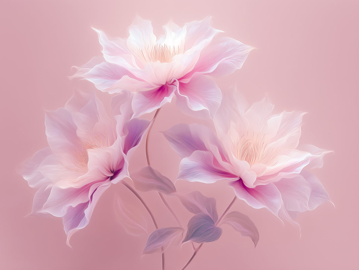 Pink Petal Dreams Floral Design Wall Mural in your room — zoomed