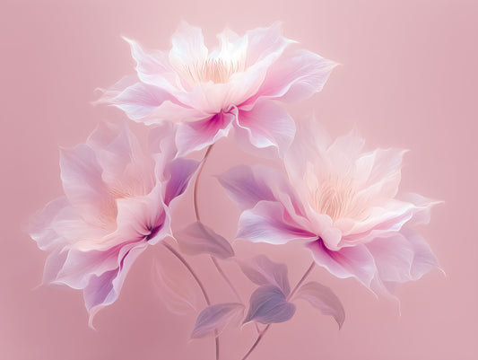 Pink Petal Dreams Floral Design Wall Mural