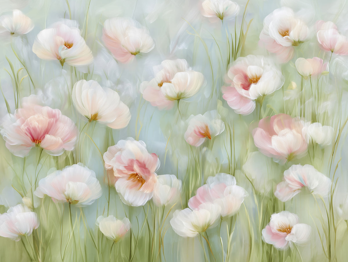 Elegant Poppy Floral Wall Mural in your room — zoomed