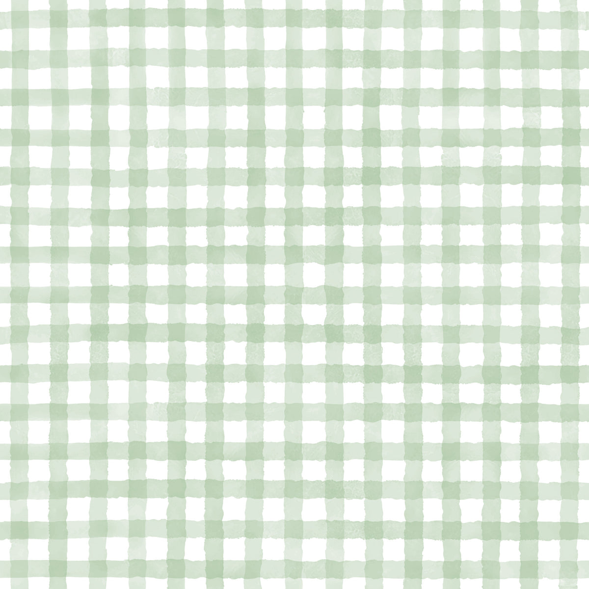 Rustic Green Farmhouse Gingham Watercolor Checkered Neutral Wallpaper⁠ in your room