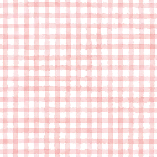 Rustic Baby Pink Farmhouse Gingham Watercolor Checkered Neutral Wallpaper⁠
