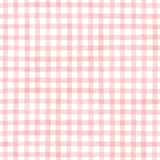Rustic Baby Pink Farmhouse Gingham Watercolor Checkered Neutral Wallpaper⁠