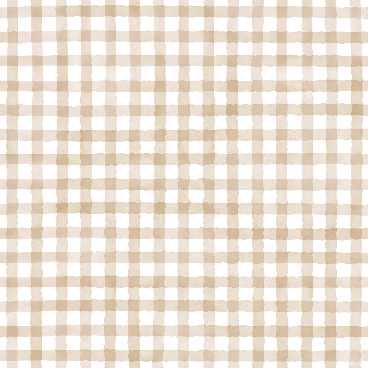 Rustic Beige Farmhouse Gingham Watercolor Checkered Neutral Wallpaper⁠ in your room