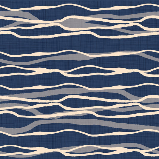 Retro Ocean Waves - Nautical Flow Stripes Wallpaper⁠