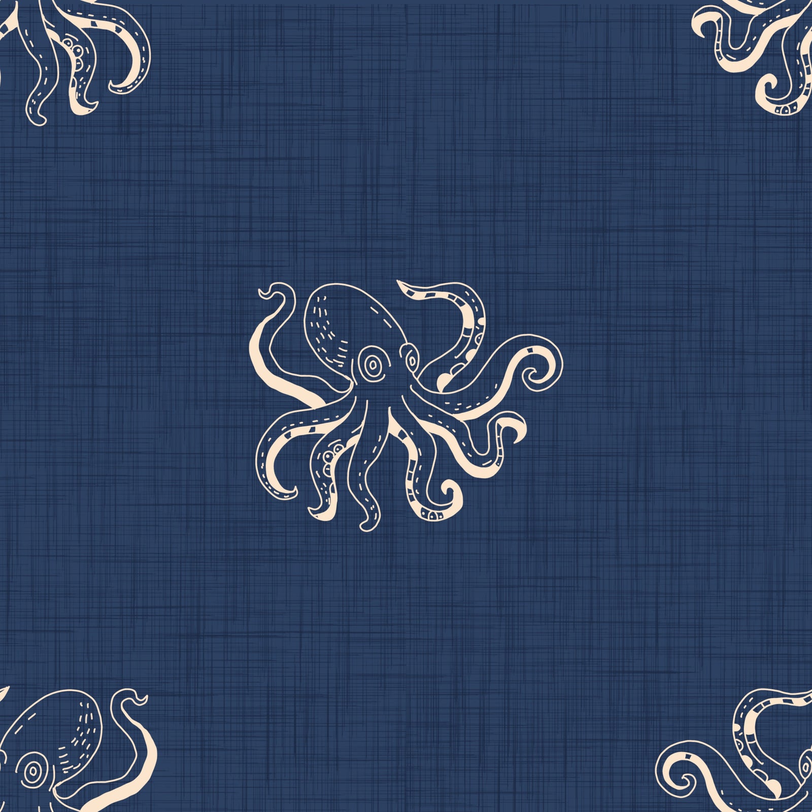 Octopus Nautical Mythology - Retro Sea Creature Wallpaper⁠
