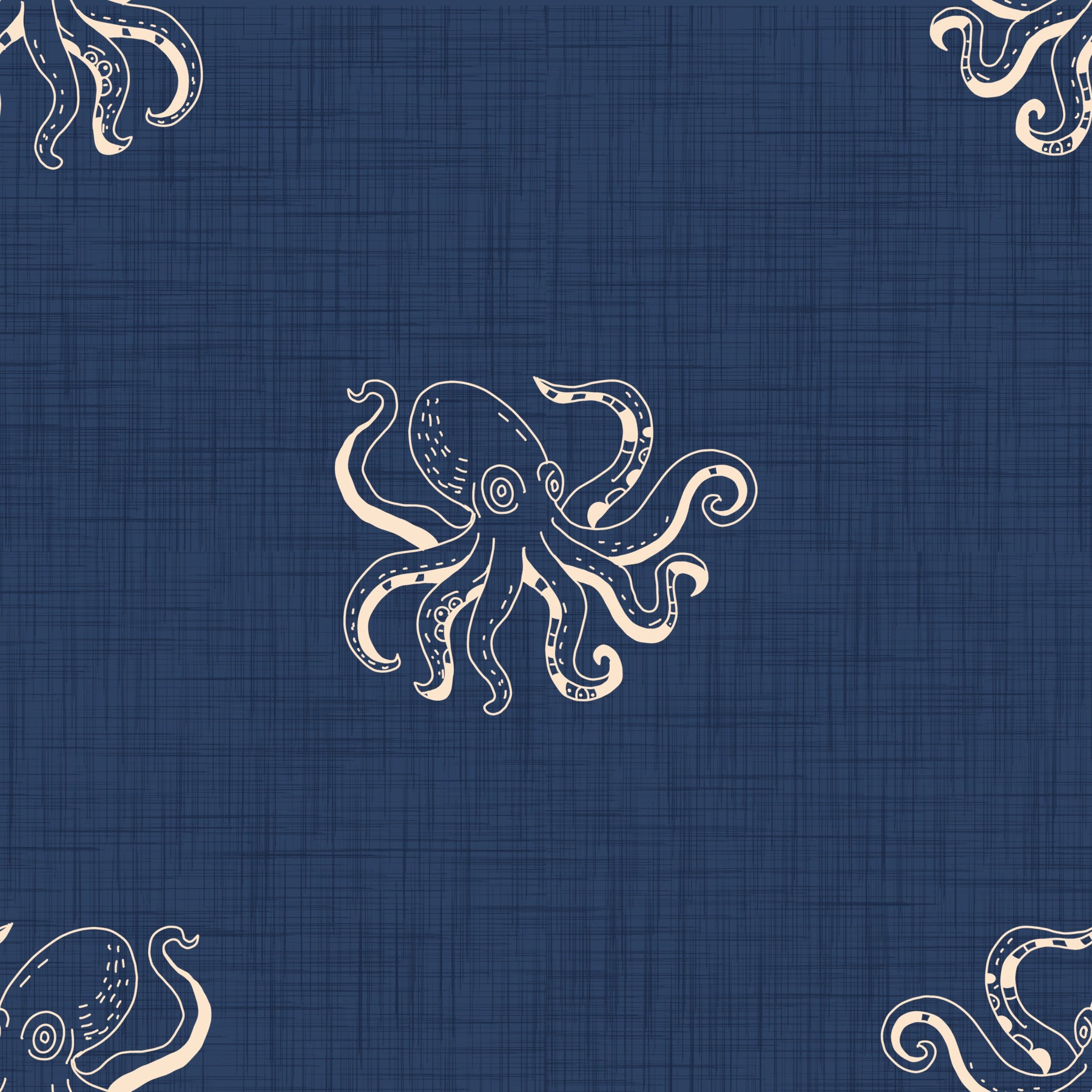 Octopus Nautical Mythology - Retro Sea Creature Wallpaper⁠