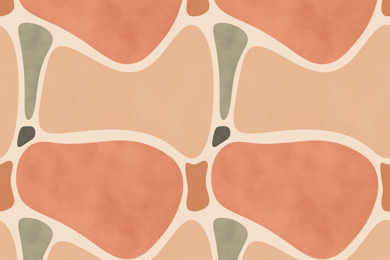 Terracotta Shapes Wall Mural