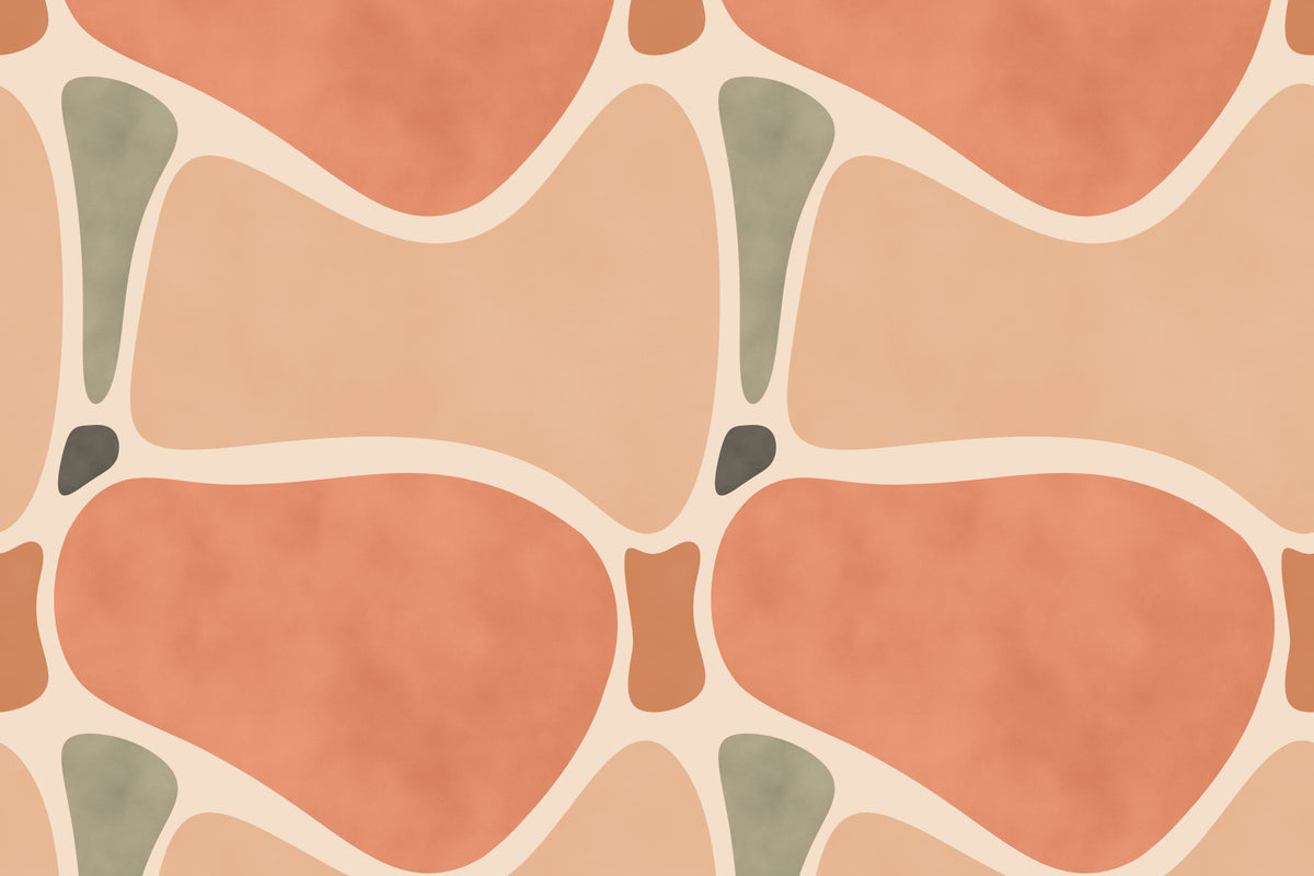 Terracotta Shapes Wall Mural in your room
