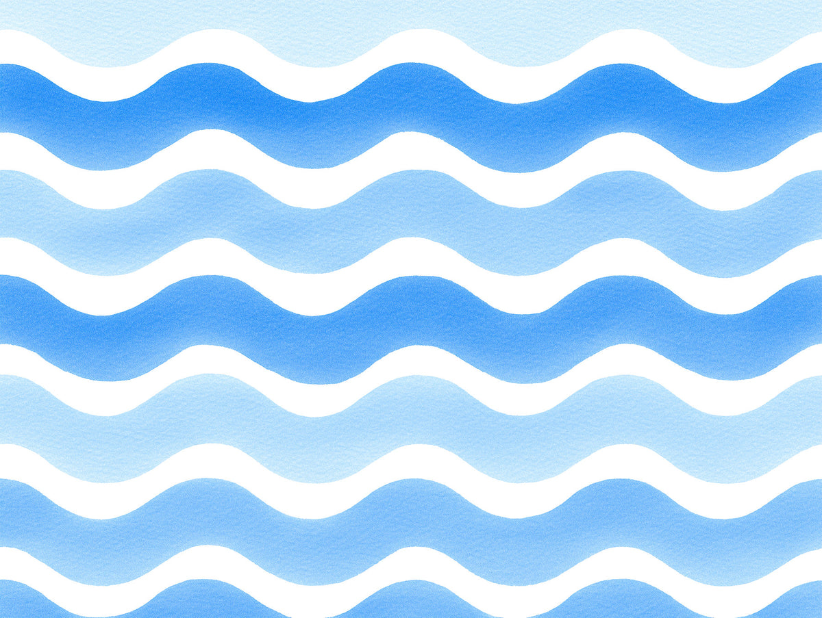 Watercolor Wave Rhythm Wall Mural in your room — zoomed