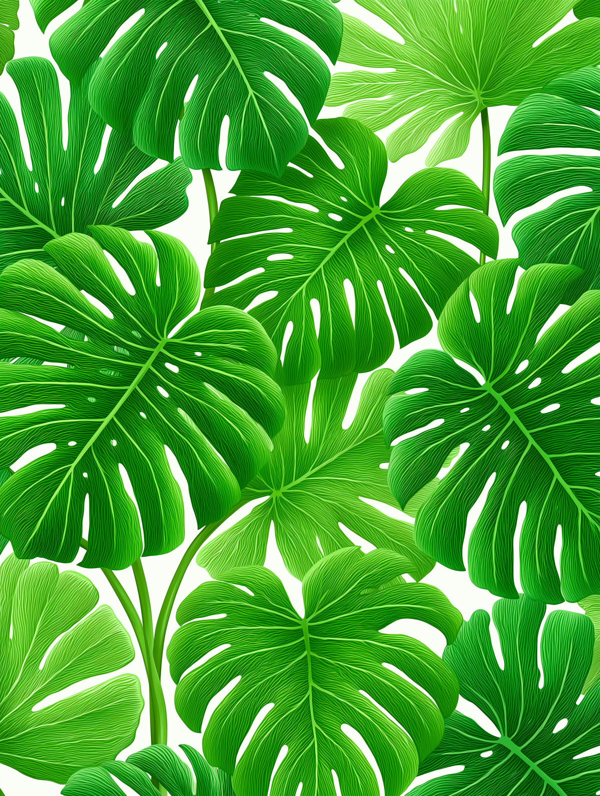 Lush Monstera Design Wall Mural in your room