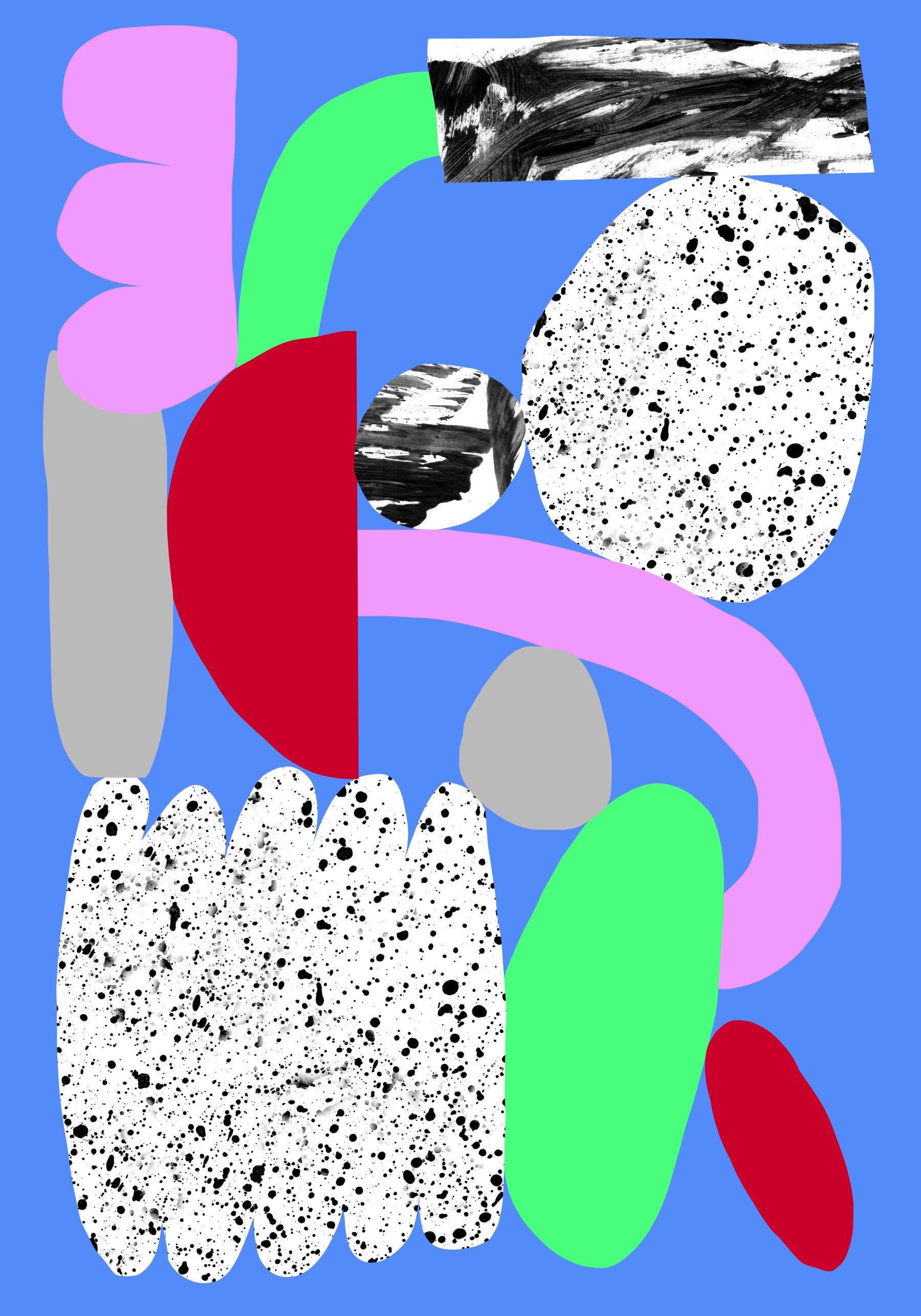 Flakes Wall Mural in your room — zoomed
