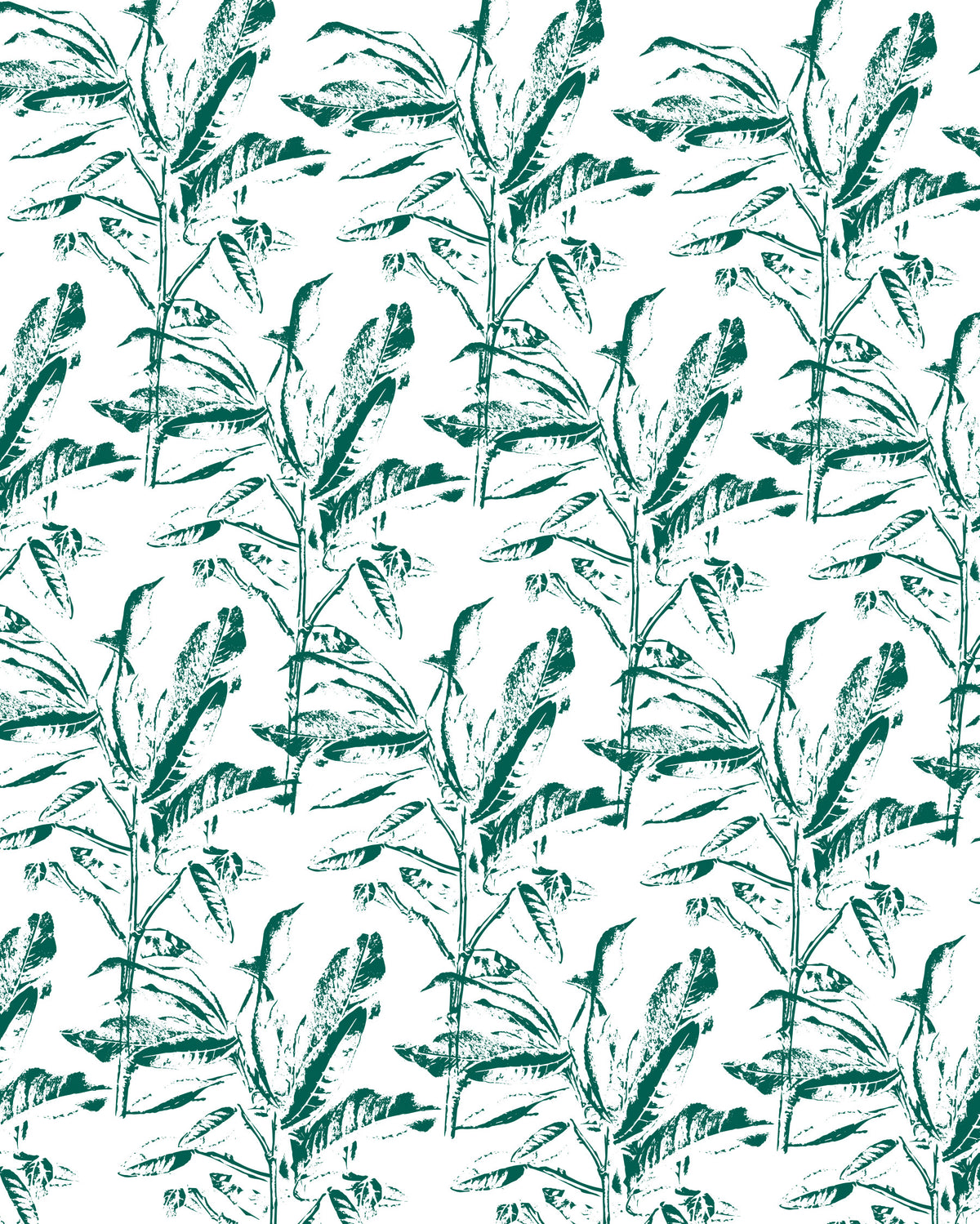 Lush Botanical Stamp Wall Mural in your room — zoomed