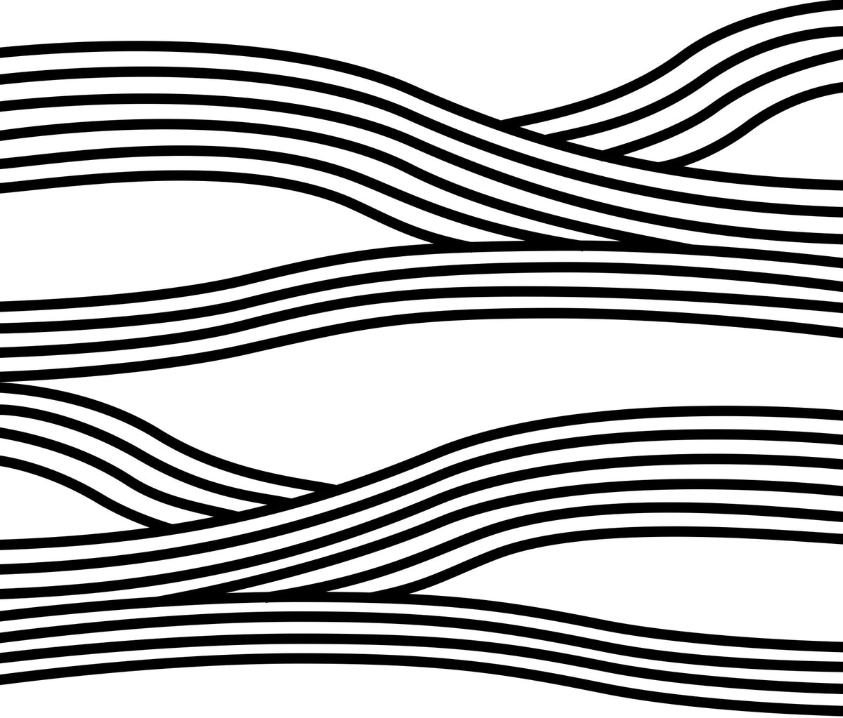 Monochrome Wave Rhythms Wall Mural in your room