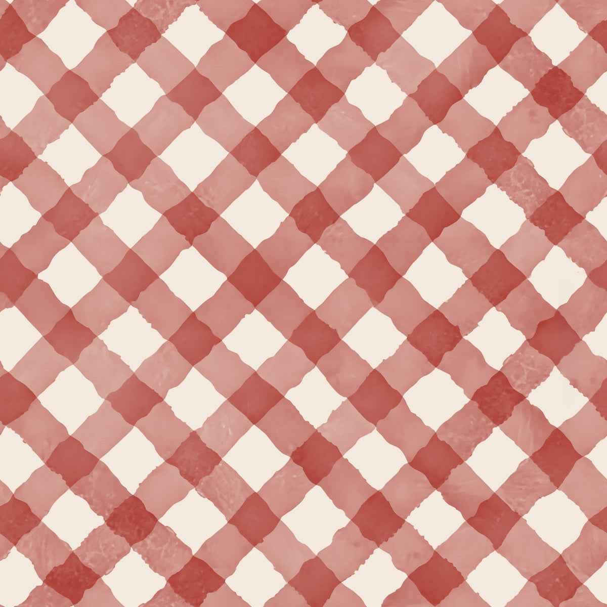Hand Painted Red Festive Gingham Wallpaper⁠ in your room