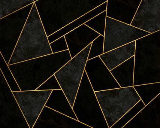 Cracked Night - Black Mosaic Wall Mural