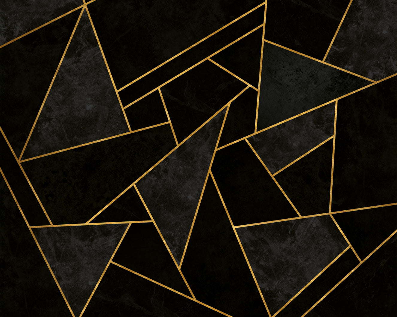 Cracked Night - Black Mosaic Wall Mural