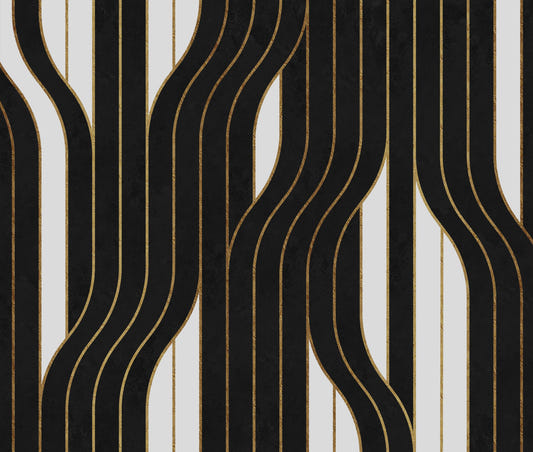 Black and White Luxury Lines Wall Mural