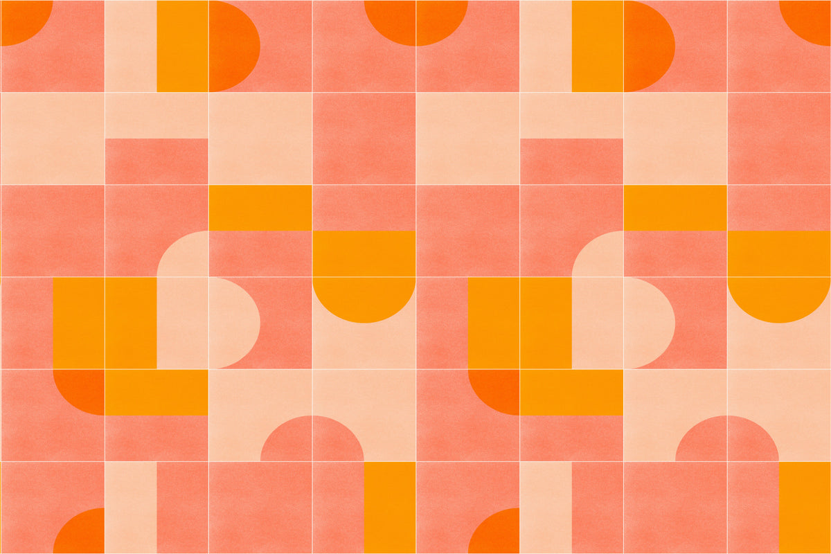 Retro Tiles 03 Wall Mural in your room — zoomed