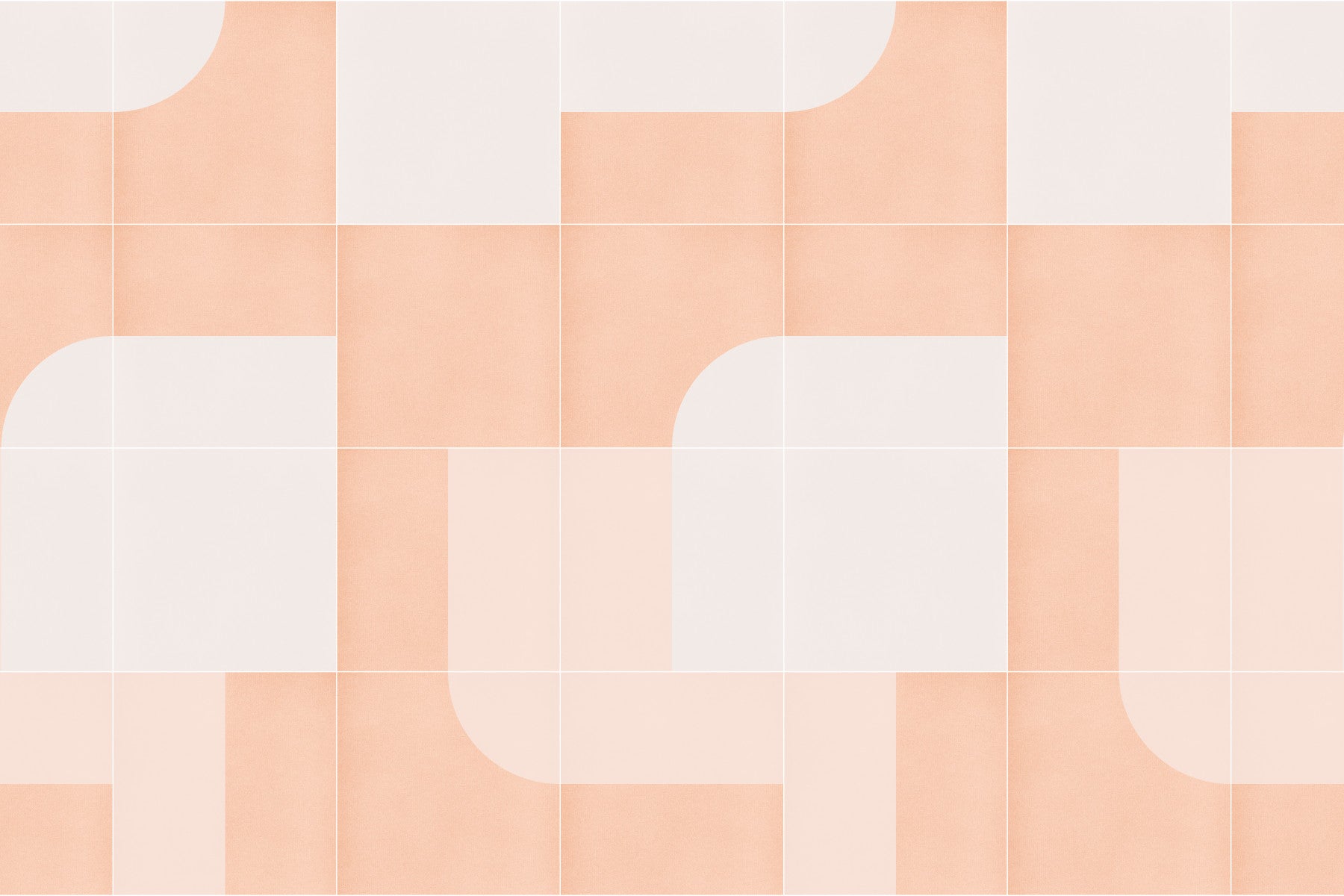 Bold geometric tile pattern in warm retro hues for wall mural

