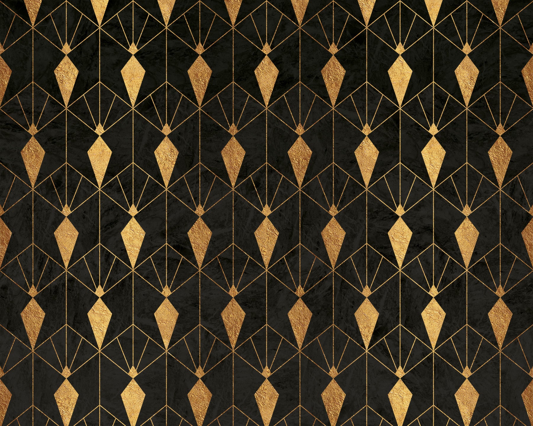 Black Art Deco Night Wall Mural
