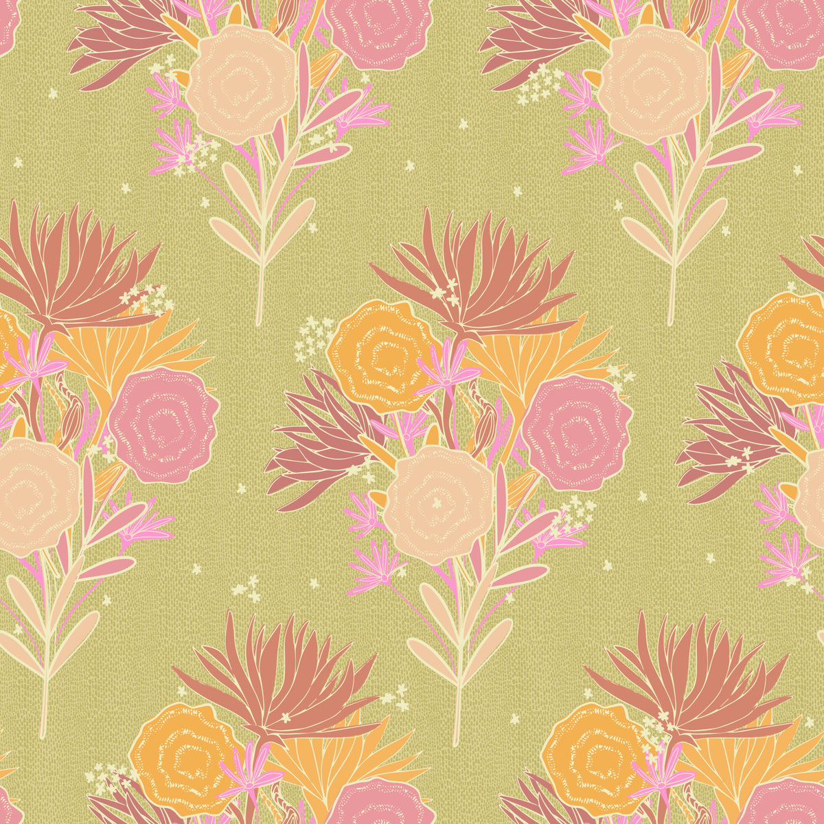 Vintage Flora Canvas Wallpaper⁠