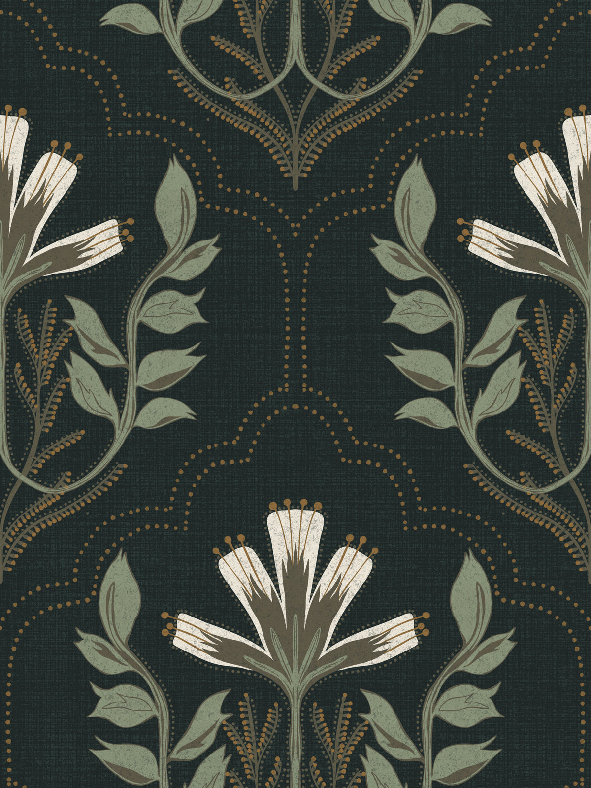 Midnight Bloom Tapestry Wallpaper⁠ in your room — zoomed