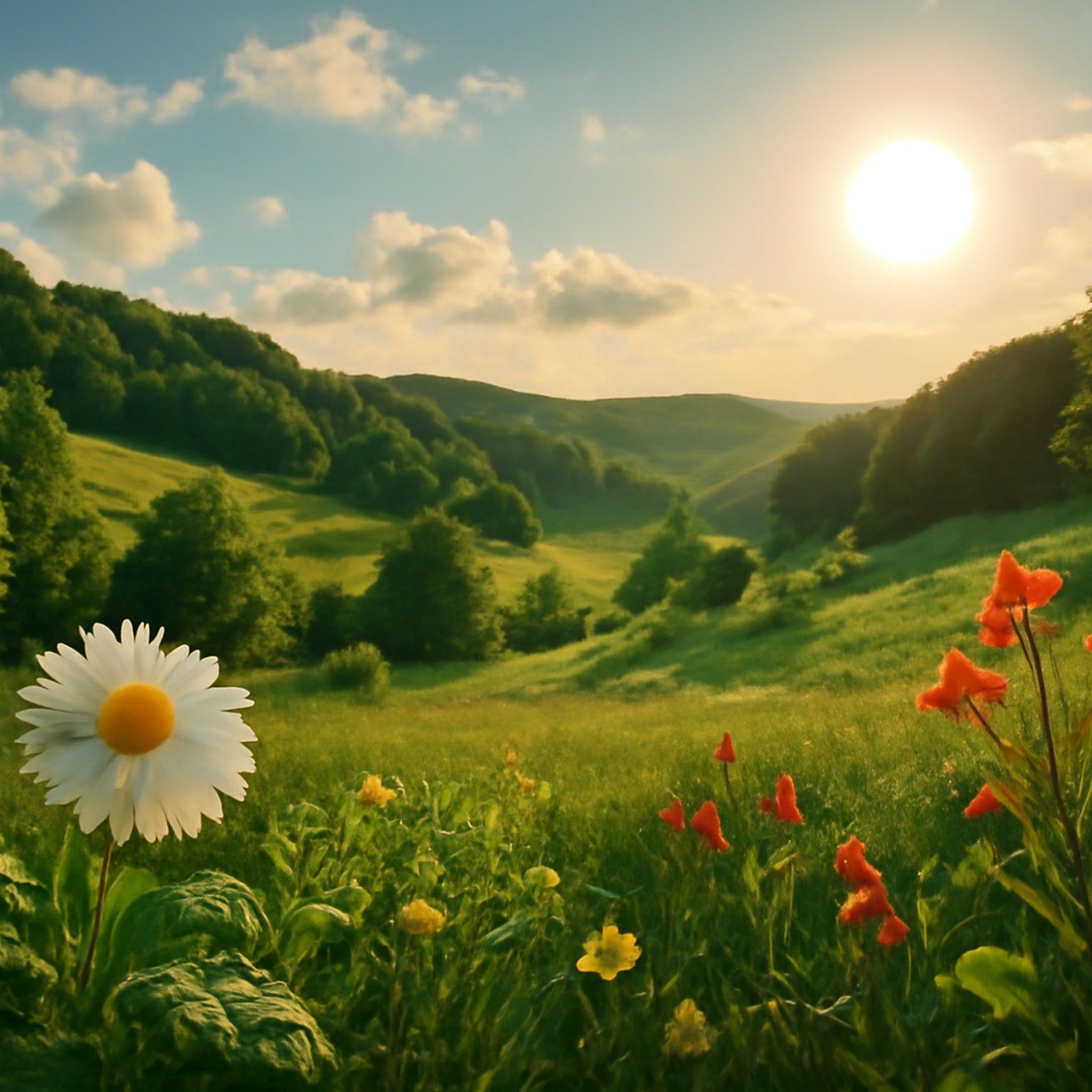 Golden Hour Bloom mural wallpaper
