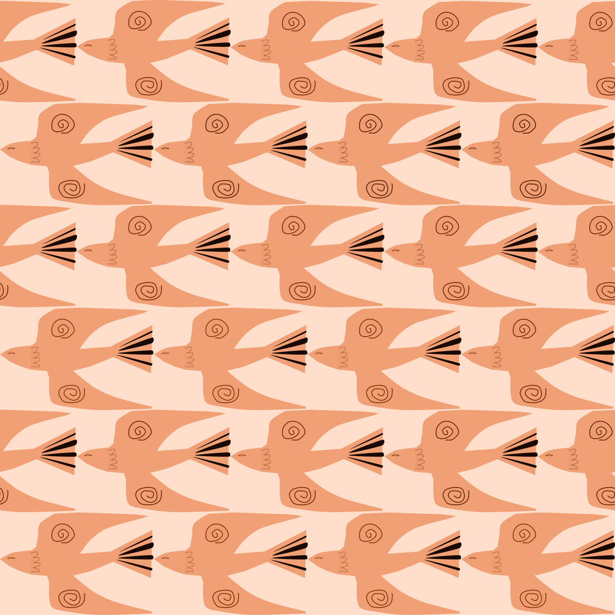 Terracotta Doves Wallpaper⁠ in your room — zoomed