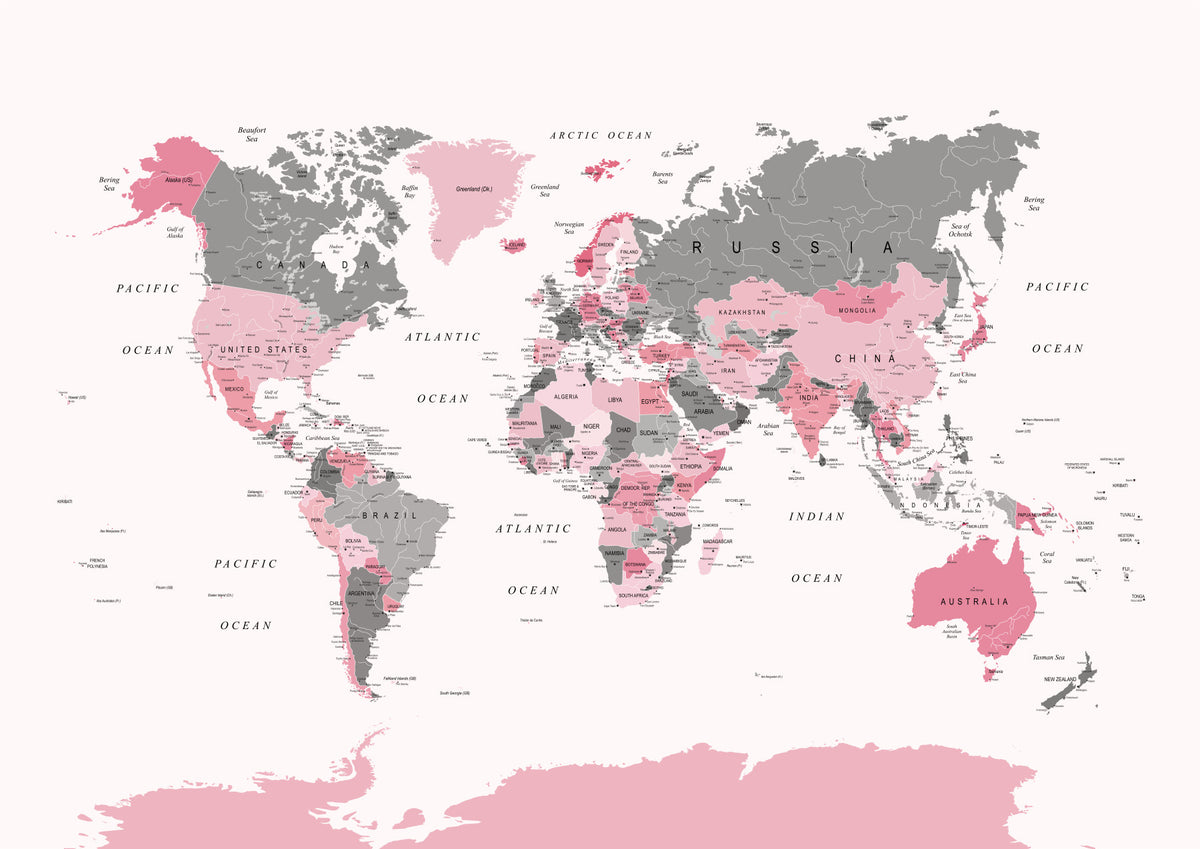 Pink Tinge Atlas Explore the Globe Wall Mural in your room