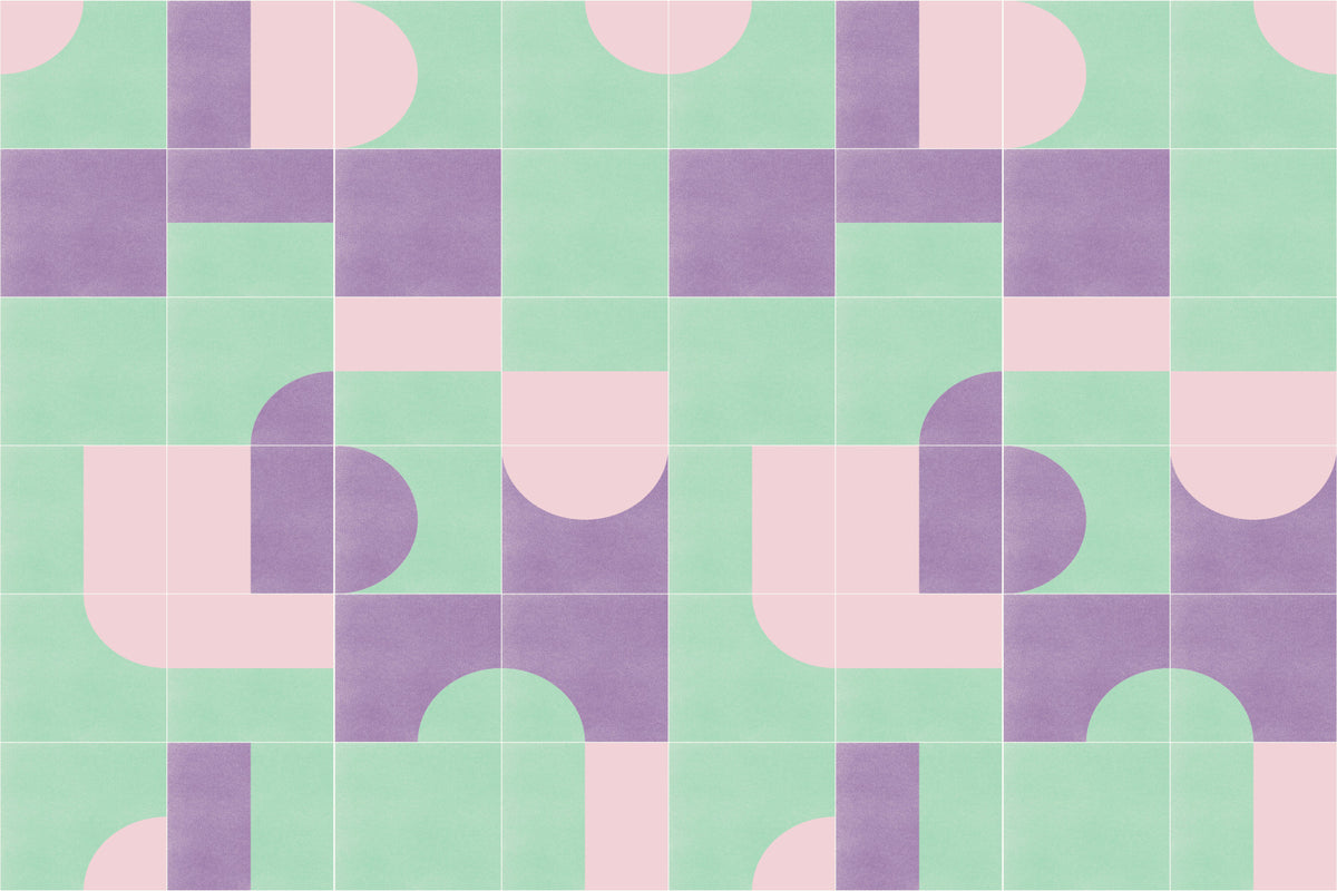 Retro Tiles 09 Wall Mural in your room — zoomed