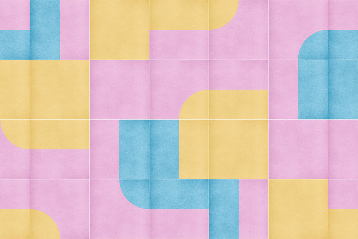 Retro Tiles 10 Wall Mural in your room — zoomed