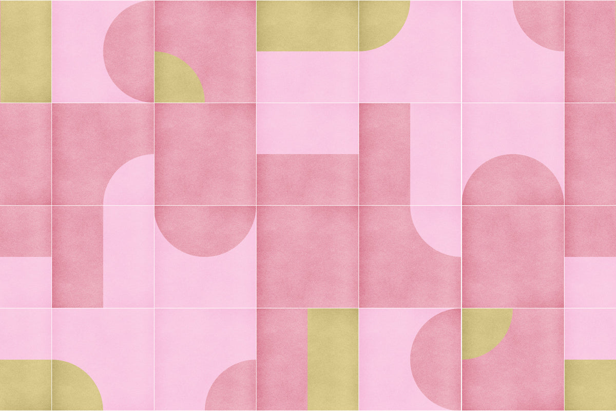 Retro Tiles 14 Wall Mural in your room — zoomed