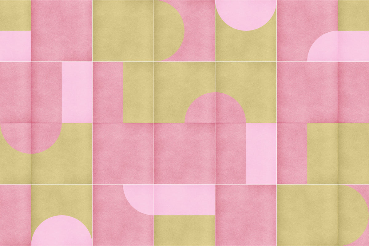 Retro Tiles 15 Wall Mural in your room — zoomed