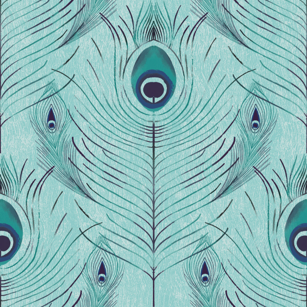 Regal Peacock Feather - Blue Wallpaper⁠ in your room — zoomed